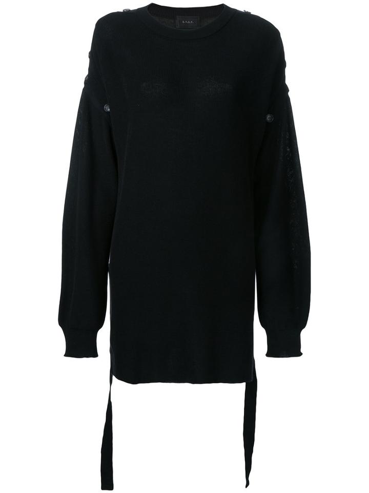 G.v.g.v. Button Detail Midi Jumper, Women's, Size: Xs, Black, Cotton/polyester