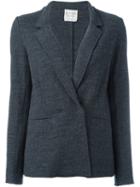 Forte Forte Concealed Fastening Blazer, Women's, Size: 2, Grey, Cotton/virgin Wool