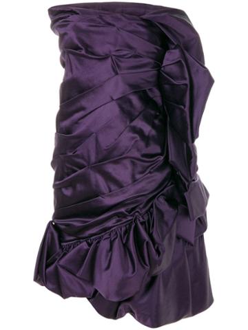 Christian Lacroix Pre-owned Draped Strapless Cocktail Dress - Purple