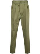 Officine Generale Belted Slim-fit Trousers - Green