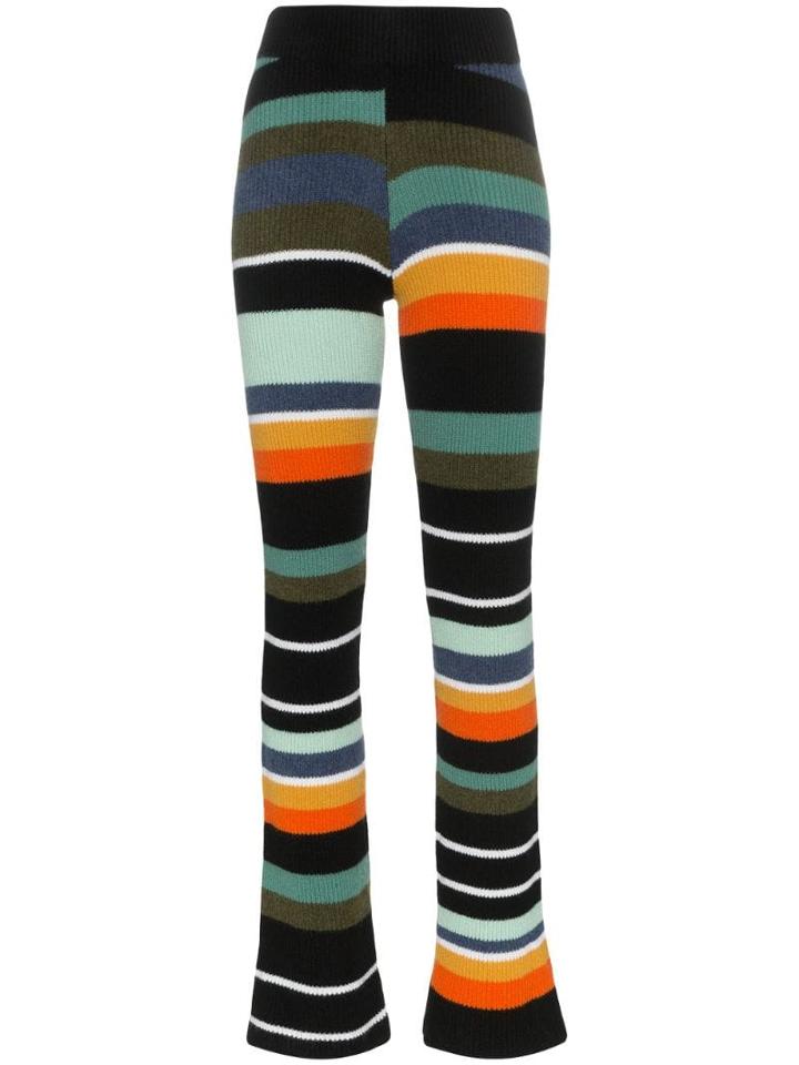 The Elder Statesman Tes Stripe Cashmere Flared Trousers - Multicolour
