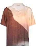 Esteban Cortazar Sunset Print Short-sleeve Shirt - Multicoloured