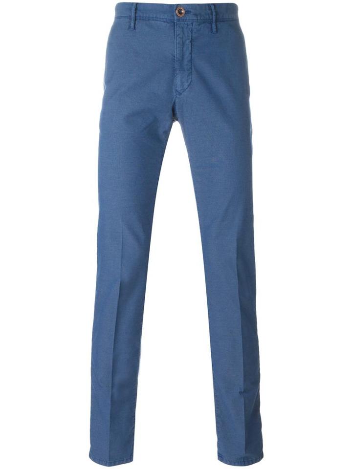 Incotex Slim Chino Trousers, Men's, Size: 31, Blue, Cotton/polyester/spandex/elastane