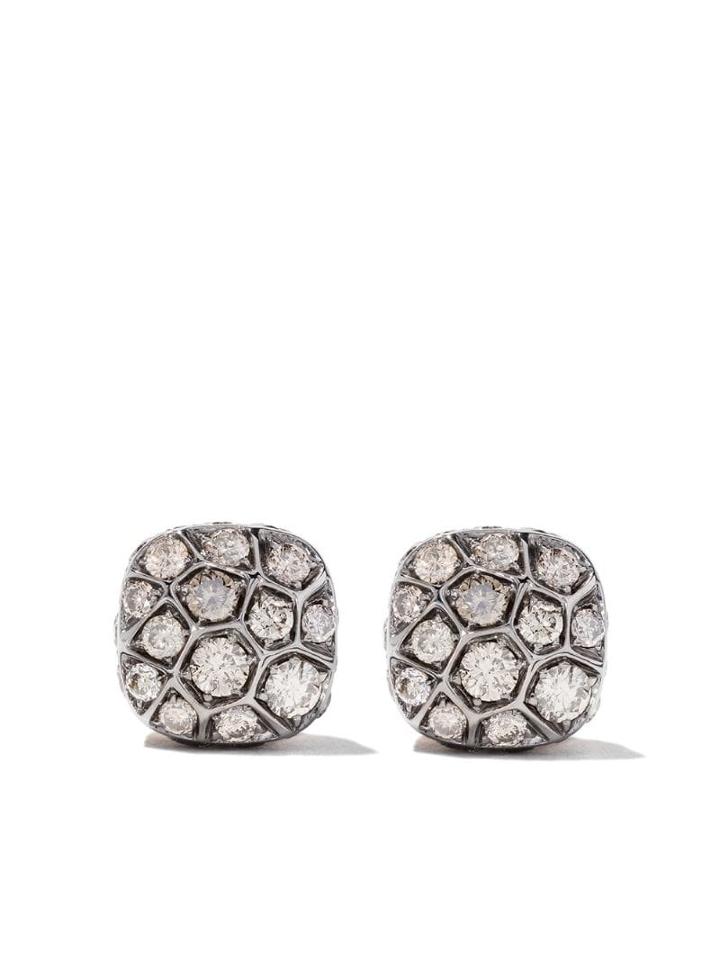 Pomellato 18kt Rose Gold And 18kt White Gold Nudo Earring - Brown