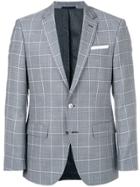 Boss Hugo Boss Checked V-neck Jacket - Blue