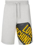 Love Moschino Logo Print Track Shorts - Grey