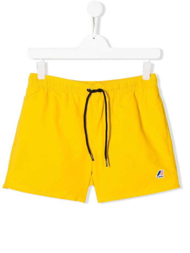 K Way Kids Logo Shorts - Yellow