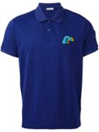 Moncler Rainbow Detail Polo Shirt, Men's, Size: Large, Blue, Cotton