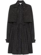 Stella Mccartney Monogram Print Belted Trench Coat - Black