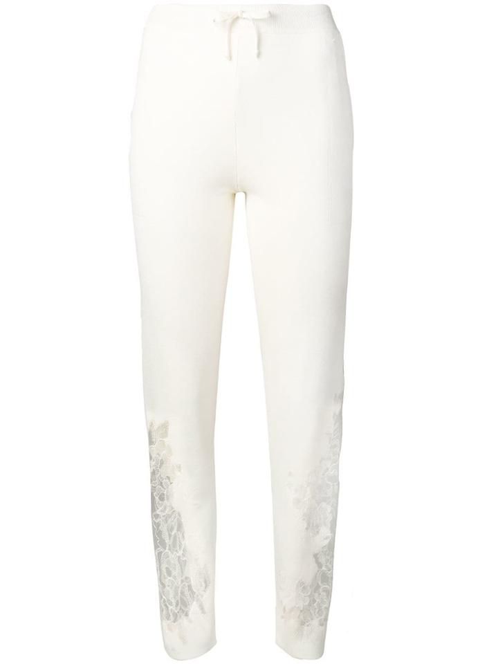Ermanno Scervino Lace Embellished Knitted Trousers - White