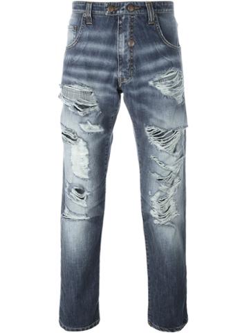 Gabriele Pasini Distressed Jeans, Men's, Size: 32, Brown, Cotton