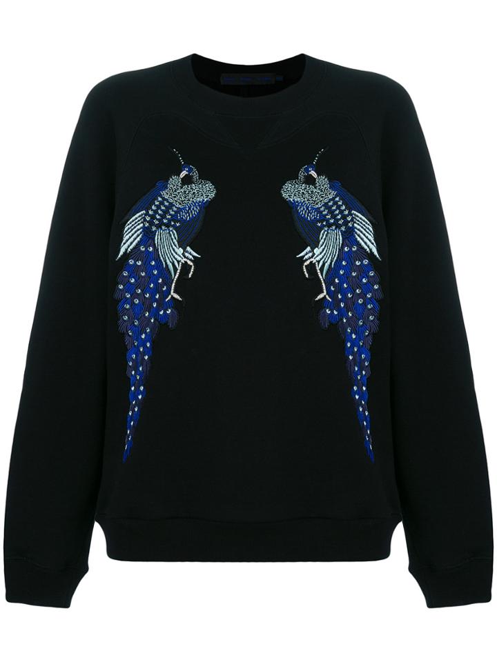 Proenza Schouler Peacock Embroidered Sweatshirt - Black