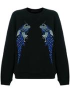 Proenza Schouler Peacock Embroidered Sweatshirt - Black