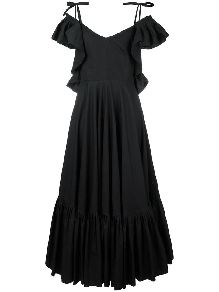 Alberta Ferretti Long Backless Dress, Women's, Size: 42, Black, Cotton