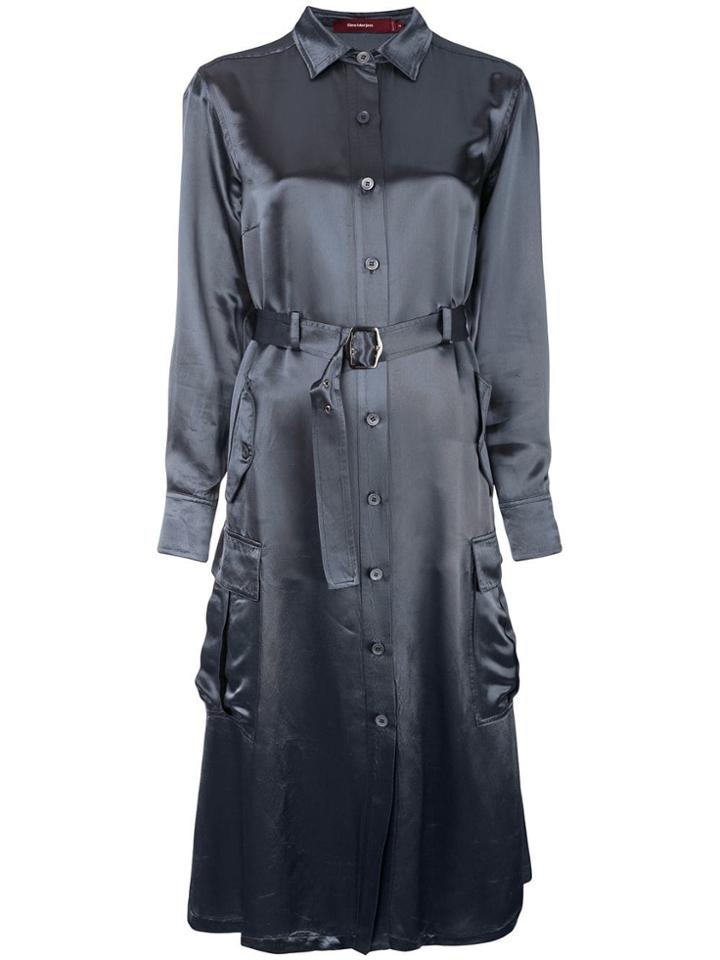 Sies Marjan Belted Midi Shirt Dress - Blue