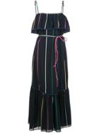 Derek Lam 10 Crosby Striped Ruffled Dress - Black
