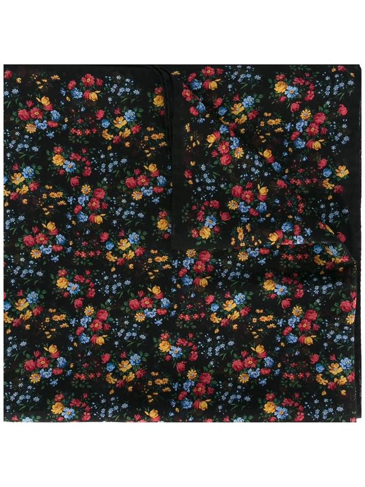 Saint Laurent Large Fleurs Printed Scarf, Women's, Silk