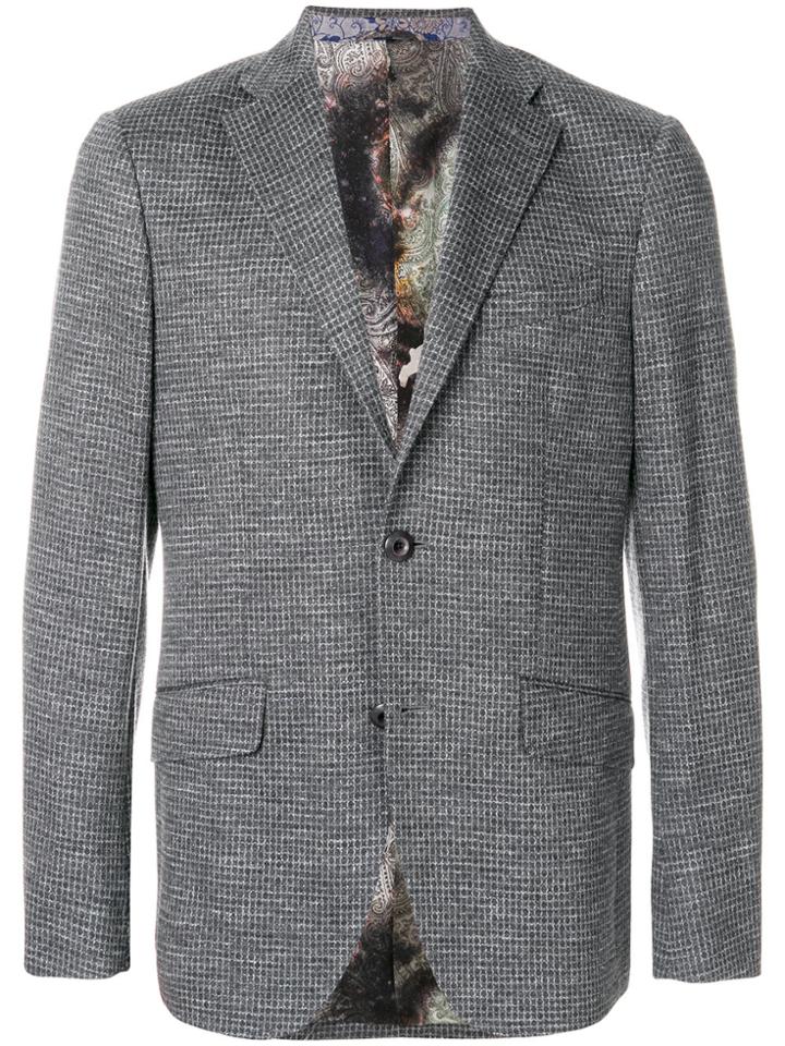 Etro Woven Button-up Jacket - Grey
