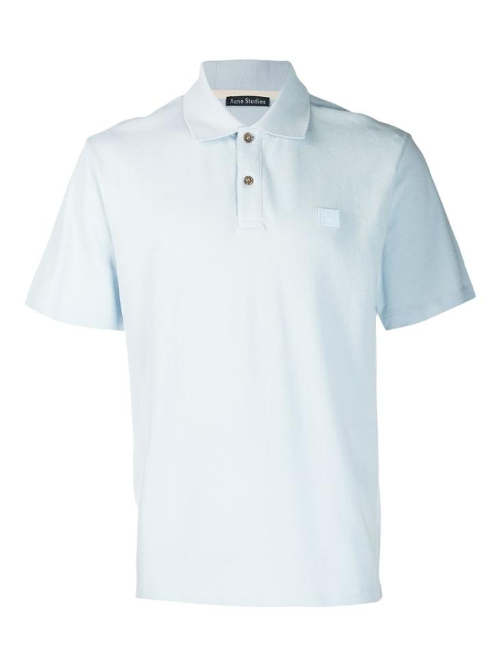 Acne Studios Face Motif Polo Shirt - Blue