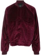 Represent Velour Bomber Jacket - Red