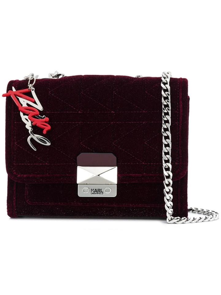 Karl Lagerfeld Karl X Kaia Velvet Handbag - Red