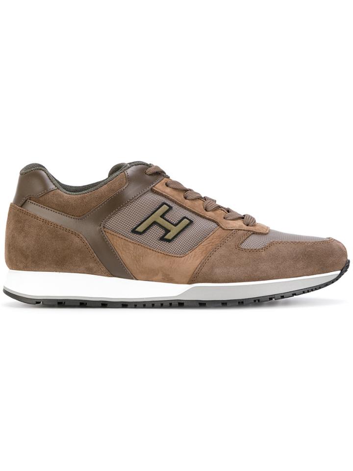 Hogan Panelled Sneakers - Brown