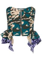 Natasha Zinko Frilled Camouflage Corset - Black