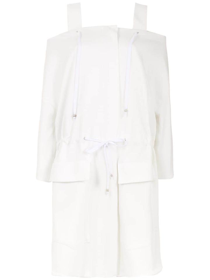 Gloria Coelho Ruched Cape - White