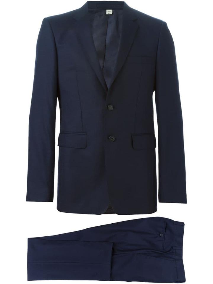 Burberry Slim Fit Wool Suit - Blue
