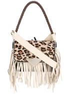 Sara Battaglia - Amber Fringed Bag - Women - Calf Leather/acrylic/polyester/pony Fur - One Size, Black, Calf Leather/acrylic/polyester/pony Fur