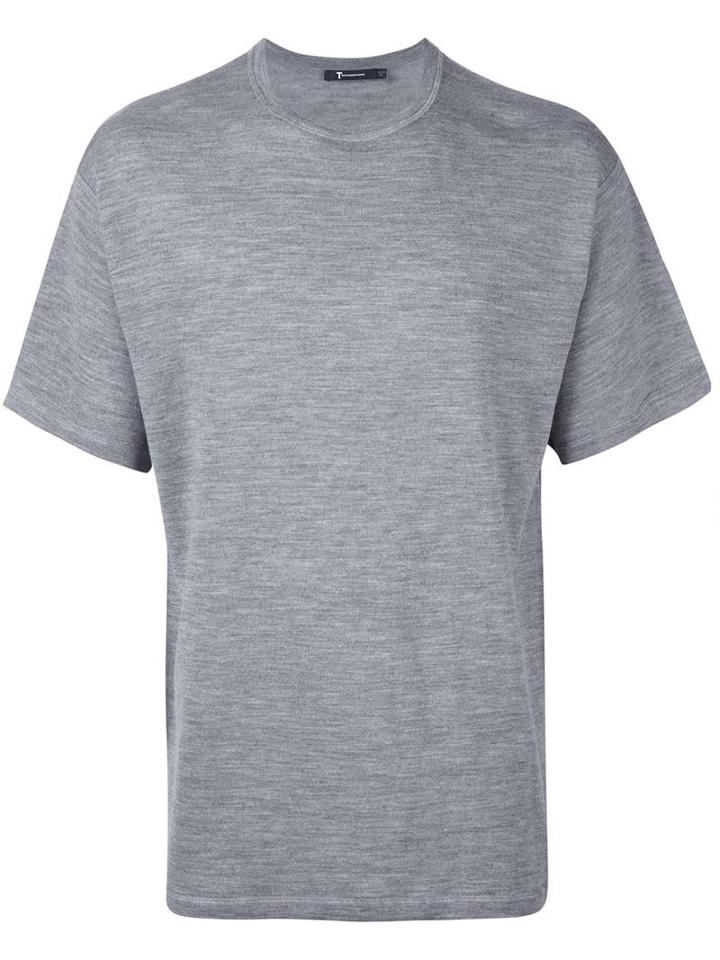 T By Alexander Wang Crew Neck T-shirt, Men's, Size: Large, Grey, Merino