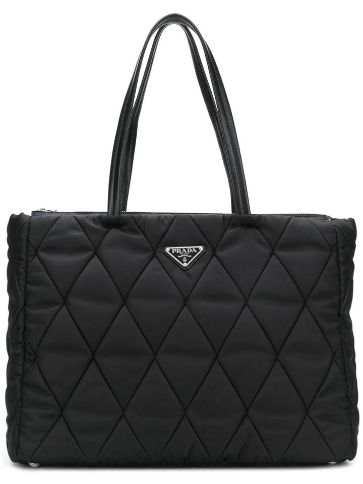 Prada Quilted Tote Bag - Black