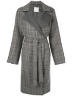 Christopher Esber Belted Check Coat - Grey