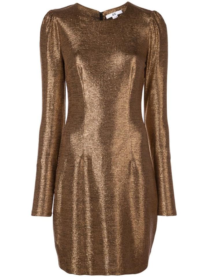 Zac Zac Posen Gathered Shoulders Dress - Brown