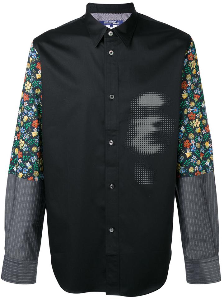 Junya Watanabe Comme Des Garçons Man Multi Printed Shirt, Men's, Size: Xl, Black, Cotton