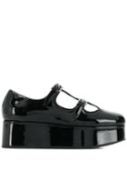 Miu Miu Patent Leather Wedge Ballerinas - Black