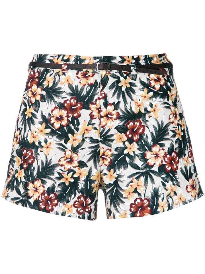 Loveless Floral Belted Shorts - Multicolour