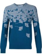 Carven Botanical Intarsia Jumper, Men's, Size: Xl, Blue, Cotton