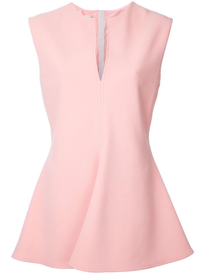 Marni Plunge Peplum Top - Pink & Purple