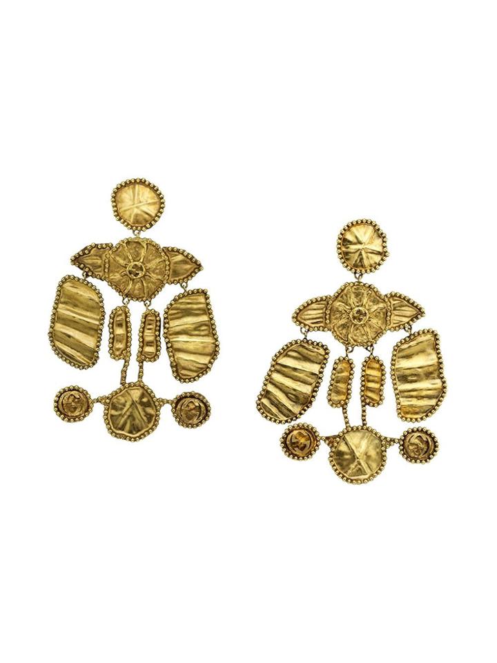 Gucci Orecchini Pendenti Con Gg - Gold