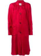 Forte Forte - Panelled Sleeve Coat - Women - Polyamide/viscose - 1, Red, Polyamide/viscose