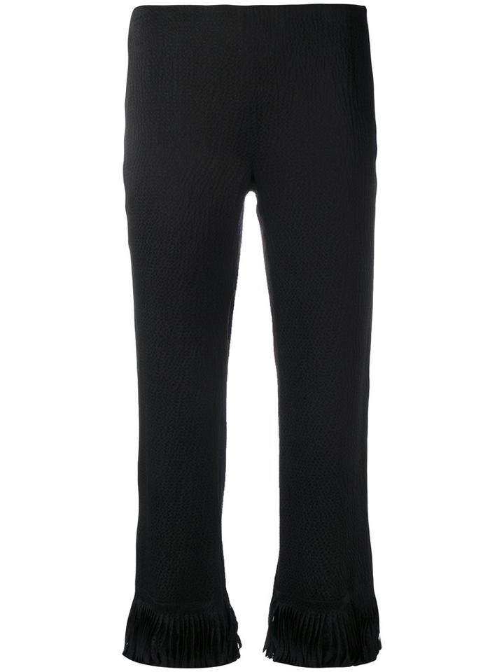 L'autre Chose Flared Cropped Trousers, Women's, Size: 42, Black, Silk