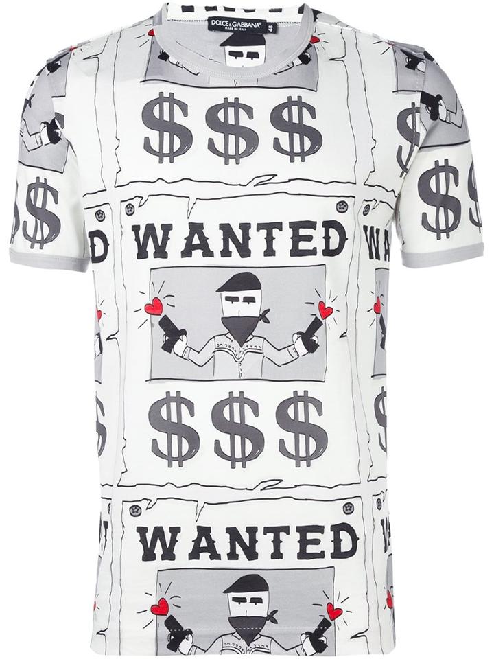 Dolce & Gabbana Wanted Print T-shirt
