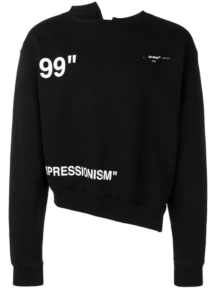 Off-white Ice Man Spliced Asymmetric Sweatshirt - Black