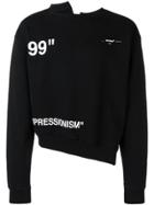 Off-white Ice Man Spliced Asymmetric Sweatshirt - Black