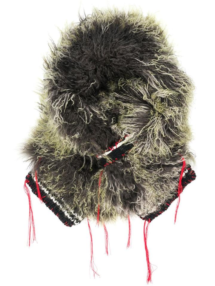 Marni Ribbed Fur Stole - Black