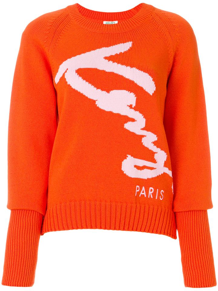 Kenzo Knitted Logo Jumper - Yellow & Orange