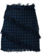 Msgm Tweed Houndstooth Mini Skirt, Women's, Size: 42, Black, Polyester/cotton/polyamide/viscose