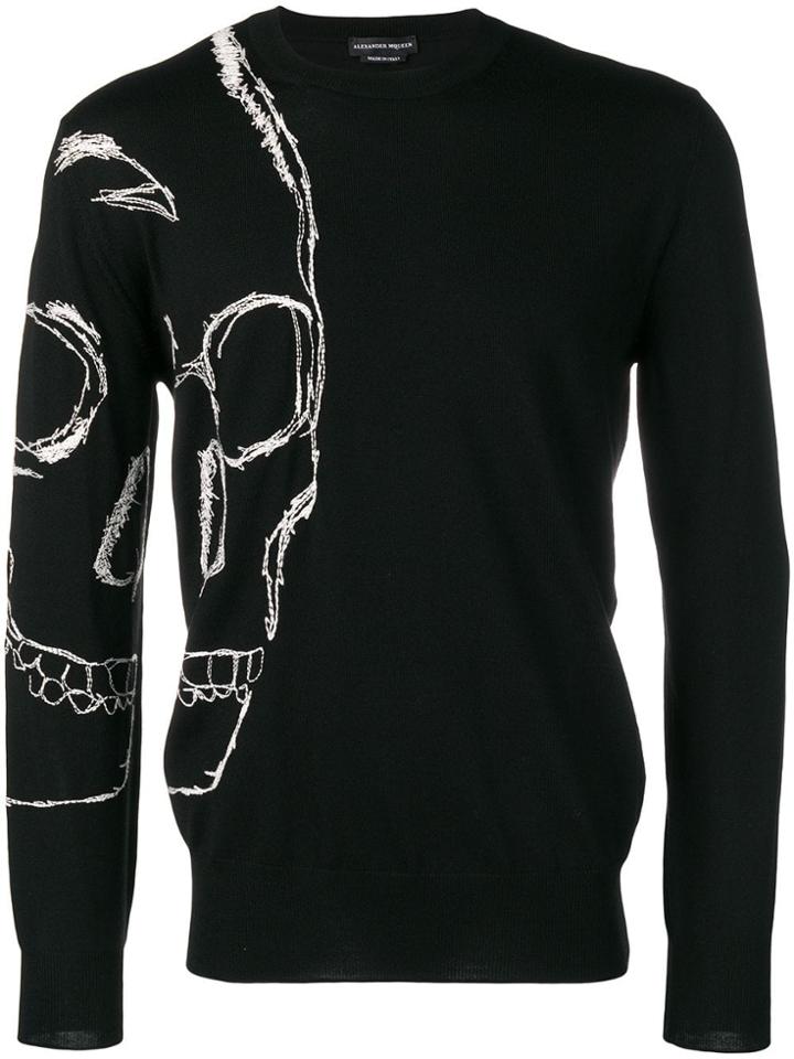 Alexander Mcqueen Skull Crew Neck Jumper - Black