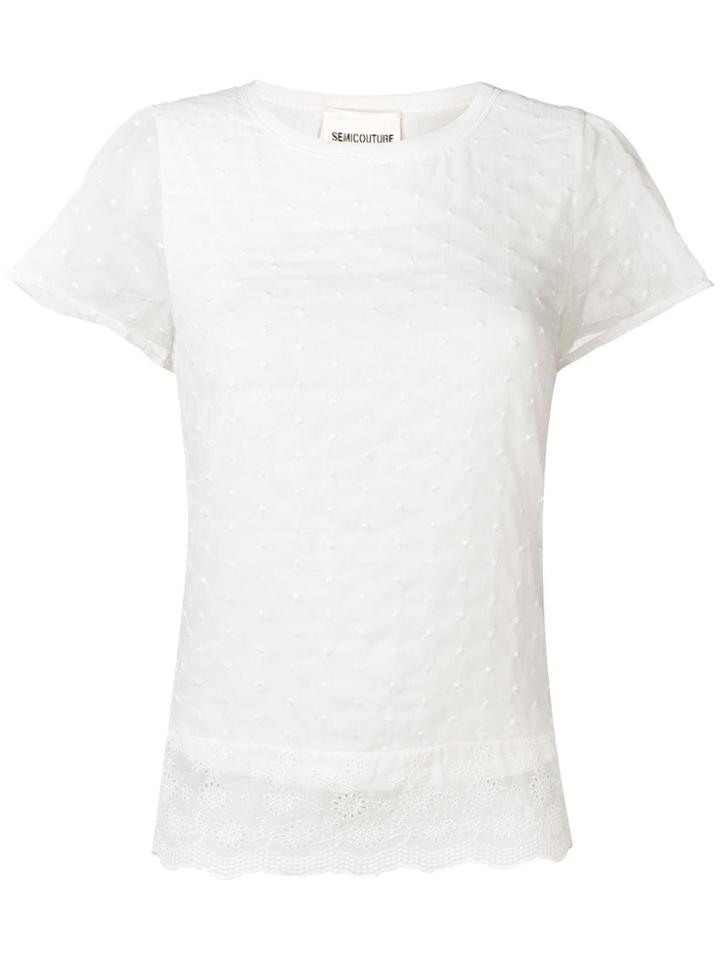Semicouture Polka-dot Chiffon Blouse - White